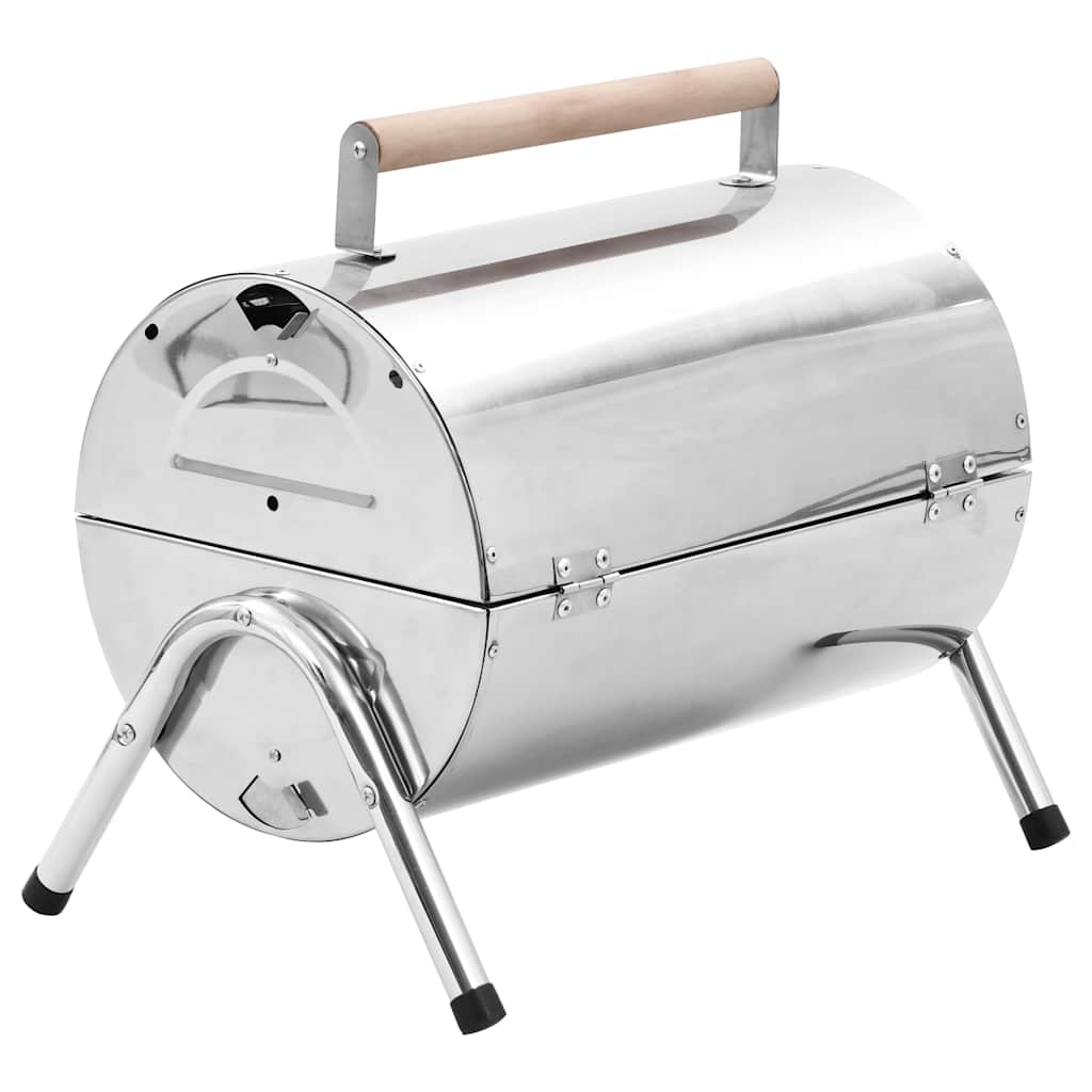 Portable charcoal grill, stainless steel, double grate