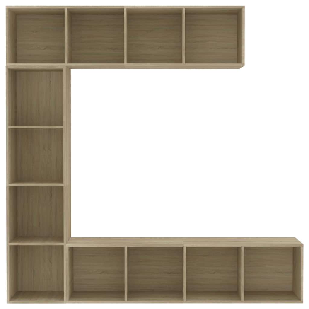 Bookcase / TV cabinet, 3 pieces, Sonoma oak, 180 x 30 x 180 cm