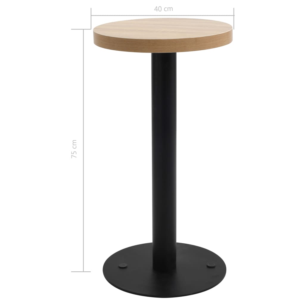 Bistro table, light brown, 40 cm, MDF