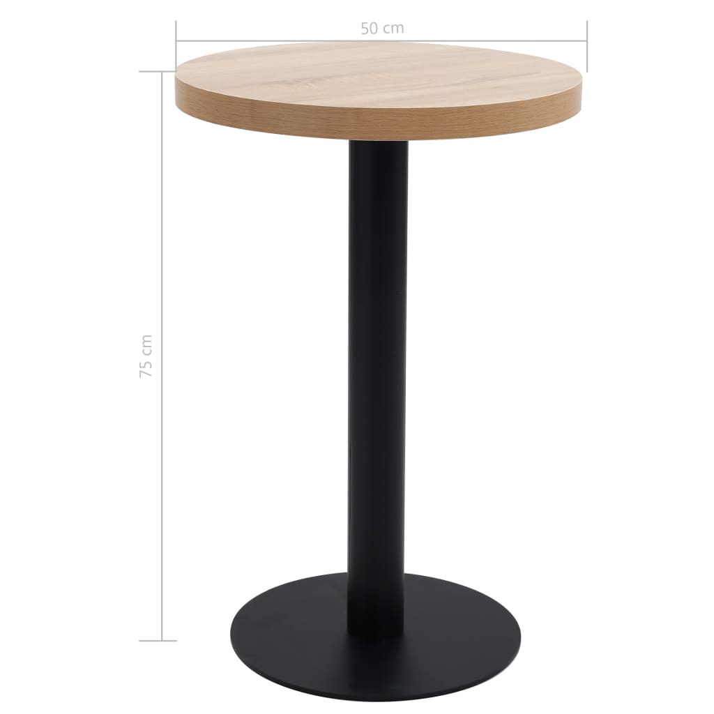 Bistro table, light brown, 50 cm, MDF