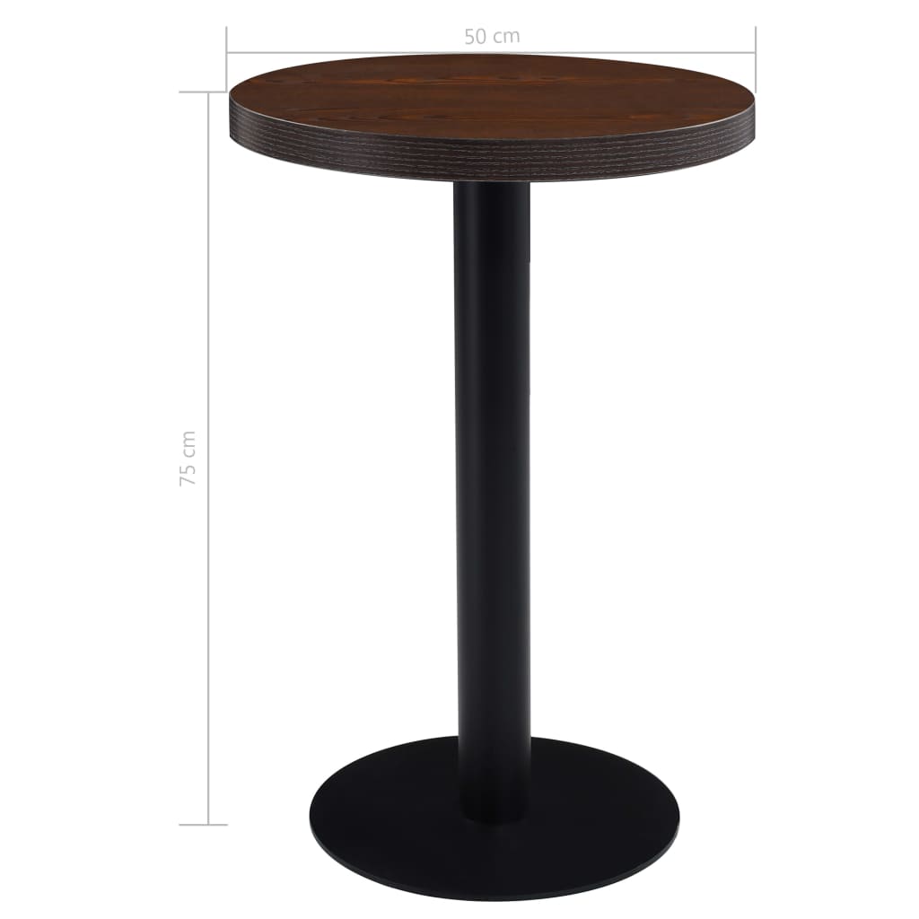 Bistro table, dark brown, 50 cm, MDF