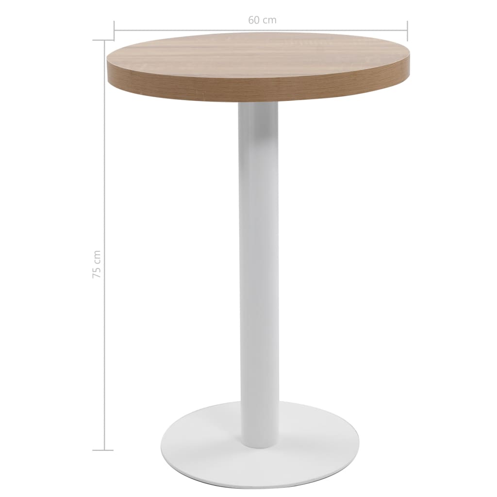 Bistro table, light brown, 60 cm, MDF