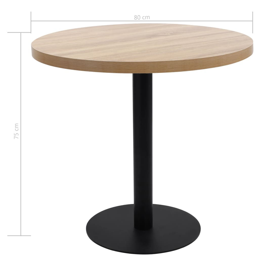 Bistro table, light brown, 80 cm, MDF