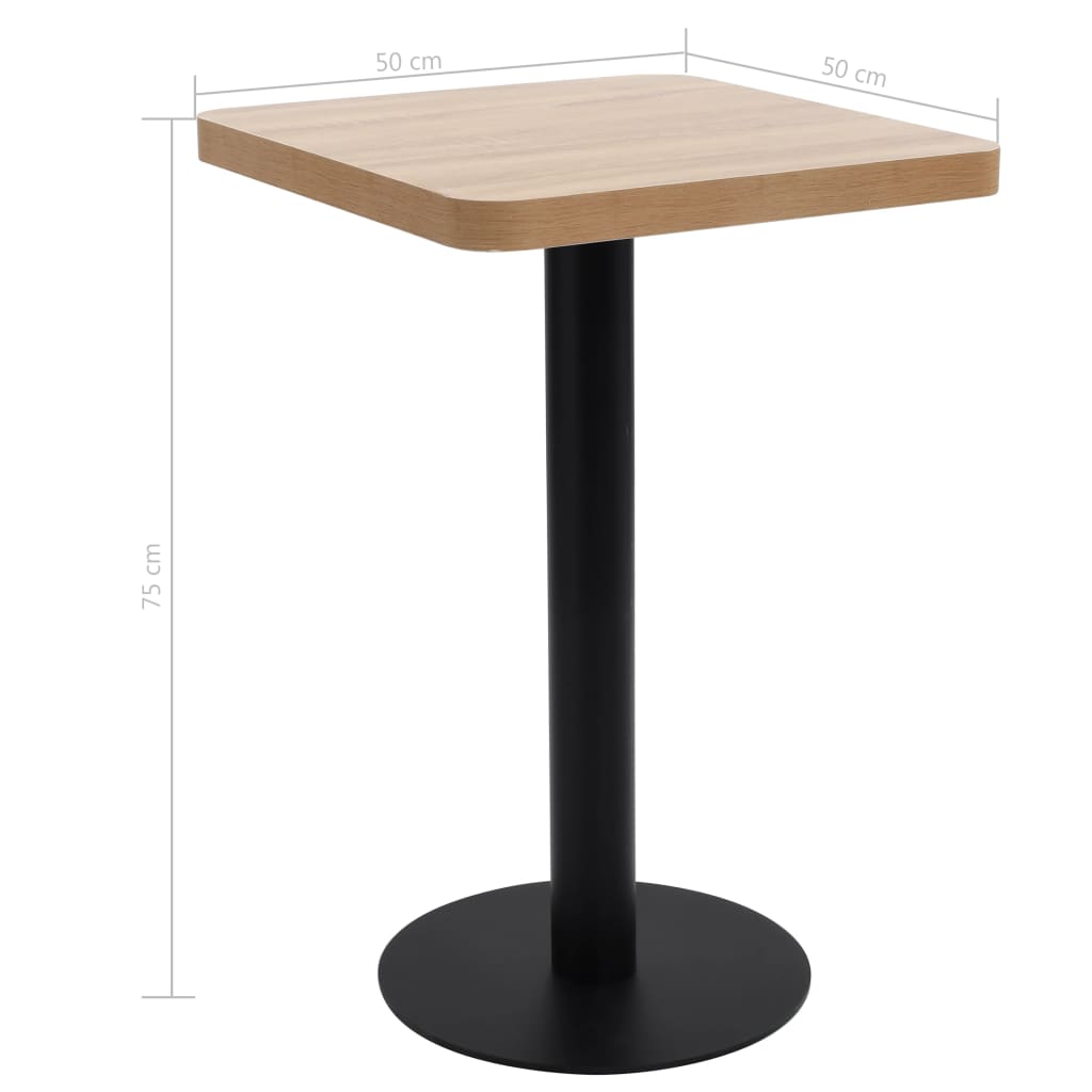 Bistro table, light brown, 50 x 50 cm, MDF