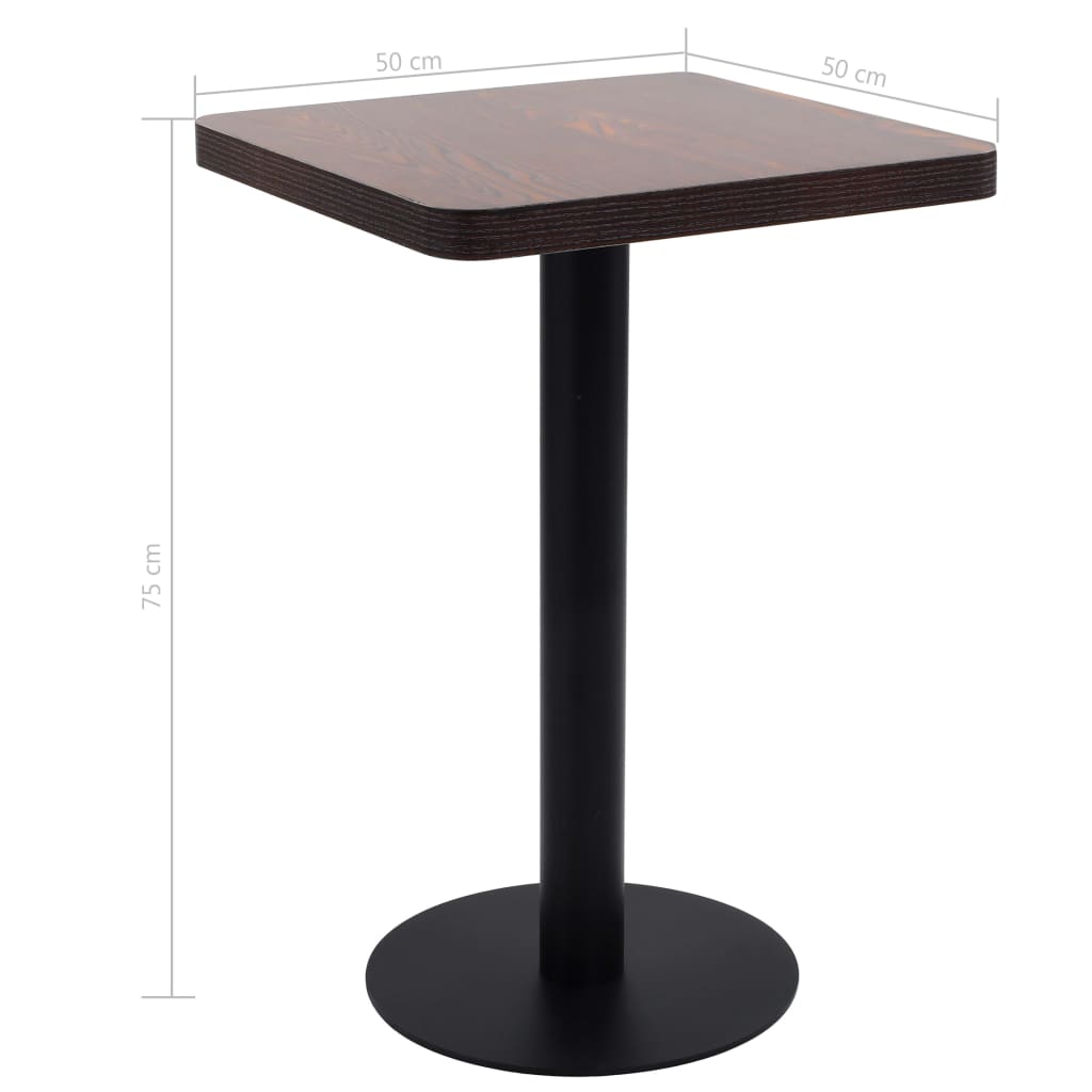 Bistro table, dark brown, 50 x 50 cm, MDF