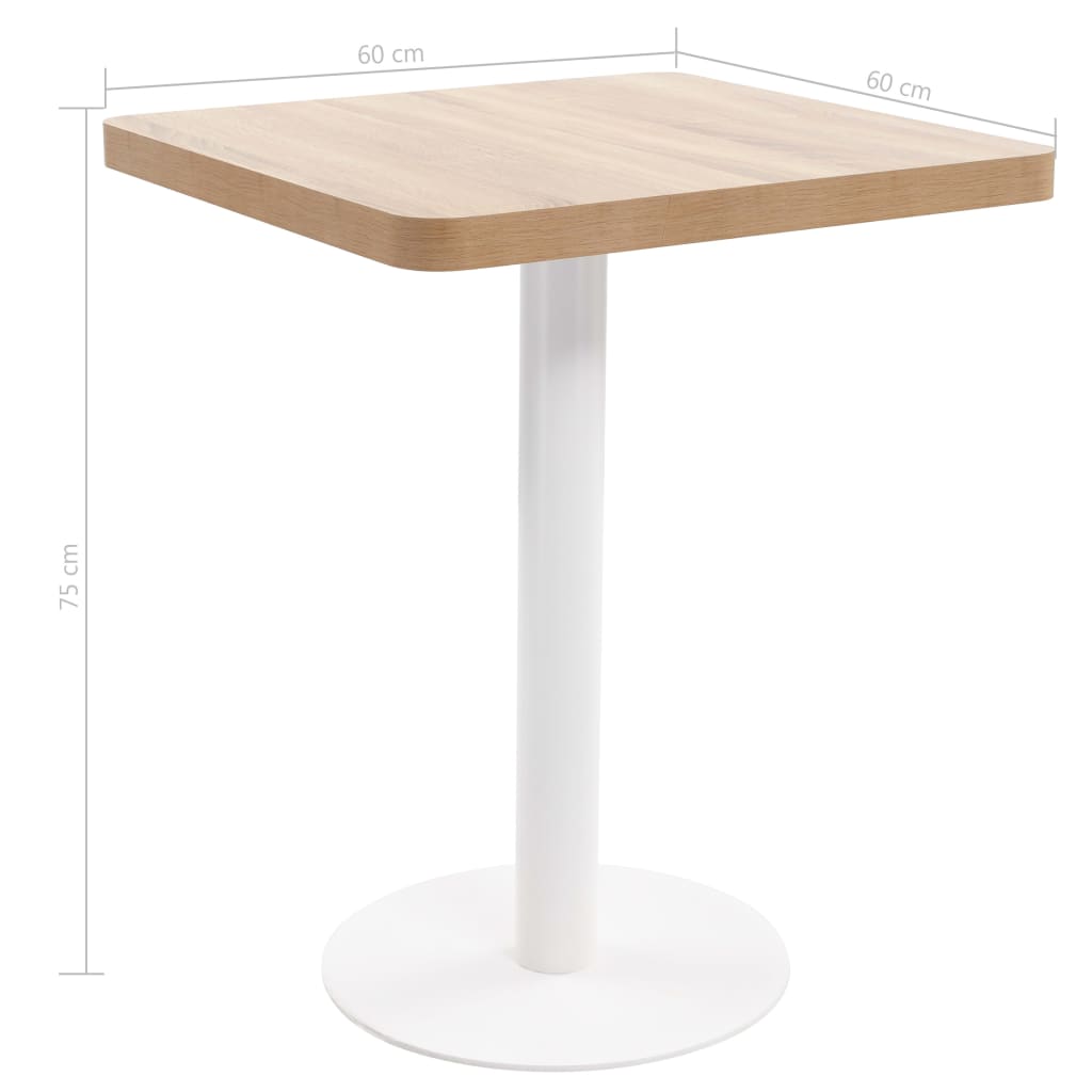 Bistro table, light brown, 60 x 60 cm, MDF