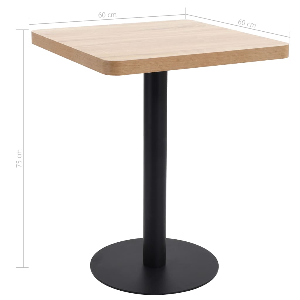 Bistro table, light brown, 60x60 cm, MDF