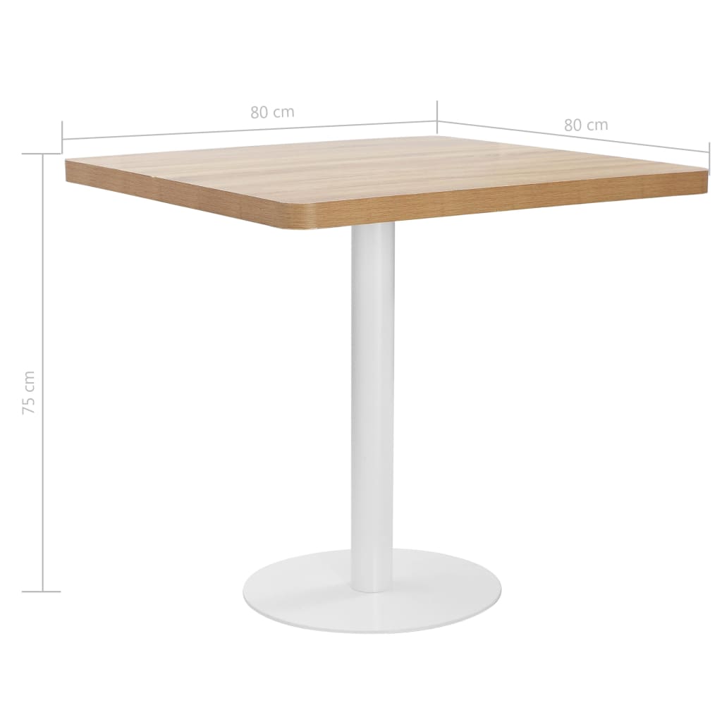 Bistro table, light brown, 80 x 80 cm, MDF