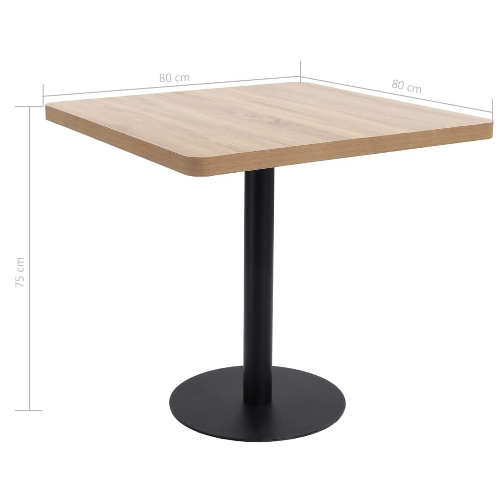 Bistro table, light brown, 80 x 80 cm, MDF