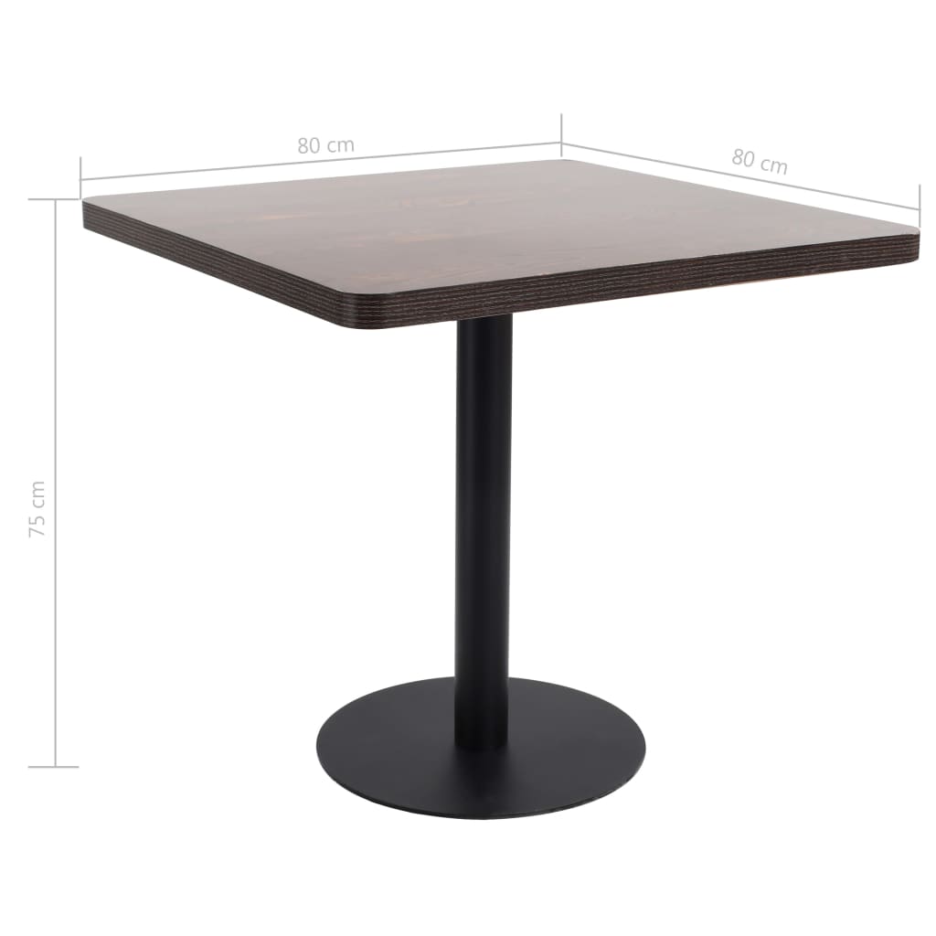 Bistro table, dark brown, 80 x 80 cm, MDF