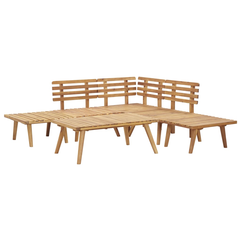 Garden furniture set, 6 pieces, solid acacia wood