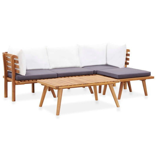 Garden furniture set, 5 pieces, solid acacia wood