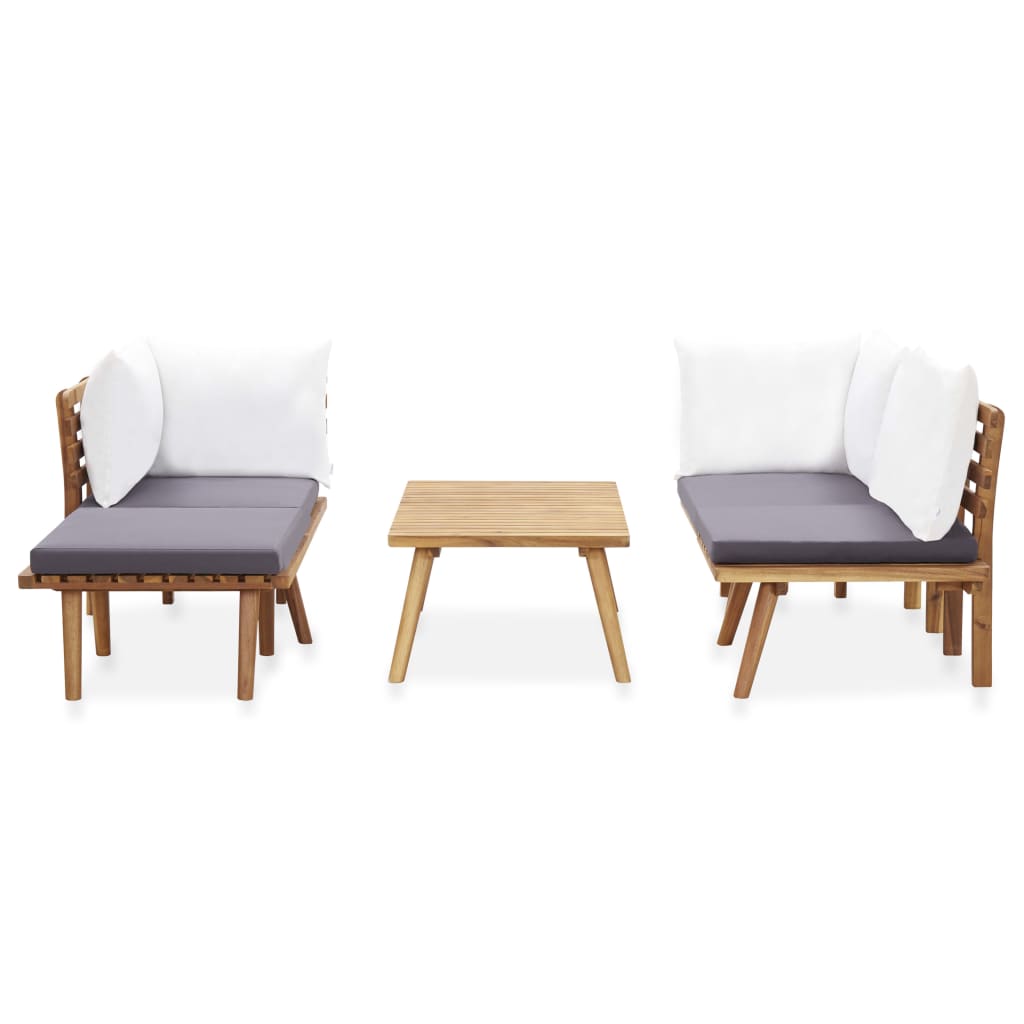 Garden furniture set, 5 pieces, solid acacia wood