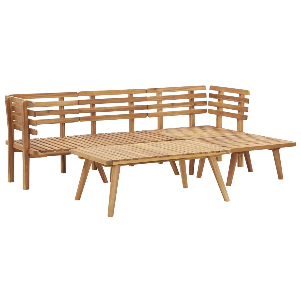 Garden furniture set, 5 pieces, solid acacia wood