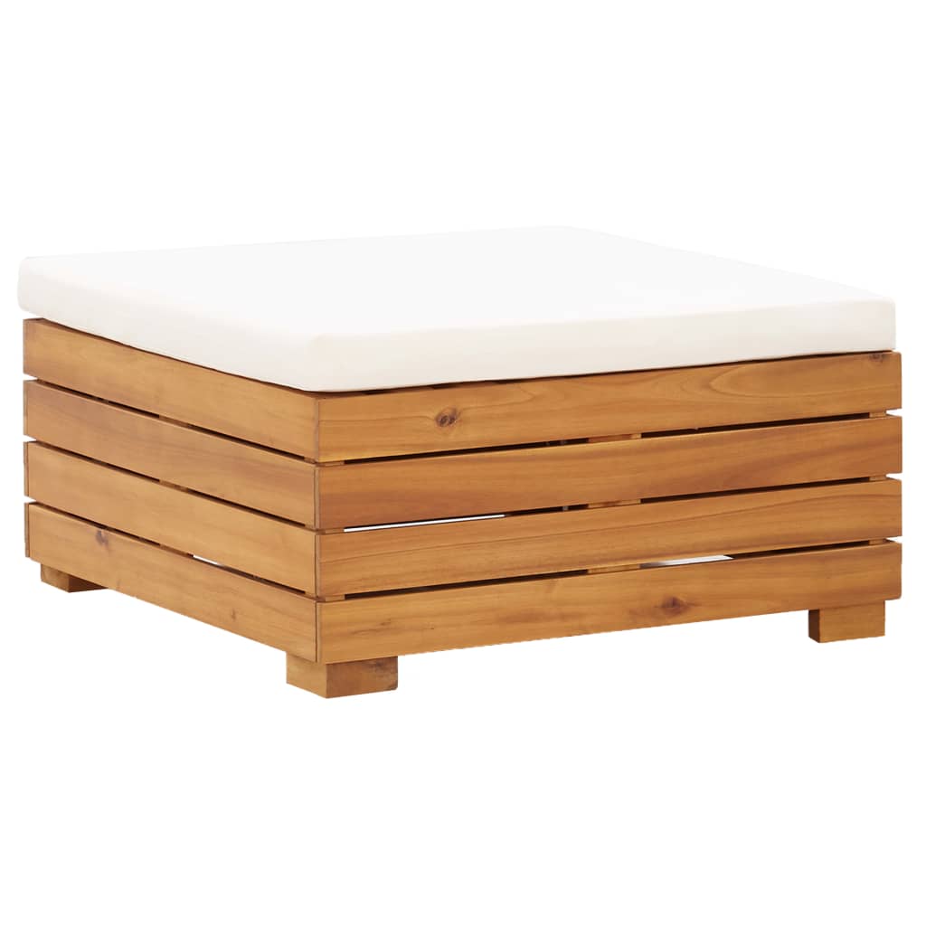 Set mobilier grădină cu perne, 8 piese, alb crem, lemn acacia