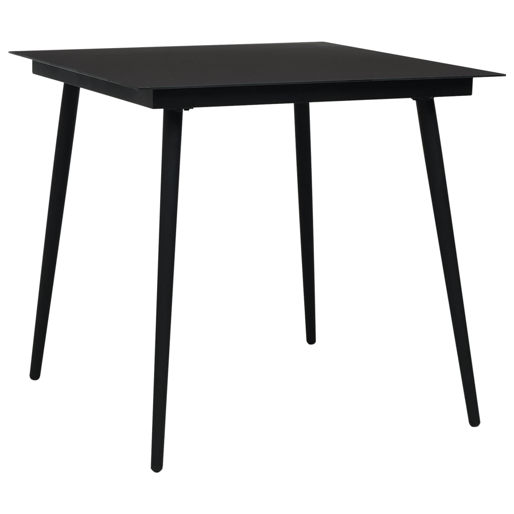 Set mobilier de exterior, 5 piese, negru, frânghie și oțel