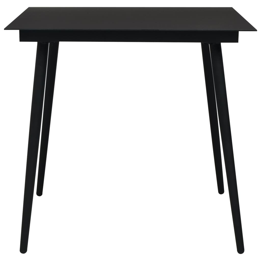 Set mobilier de exterior, 5 piese, negru, frânghie și oțel