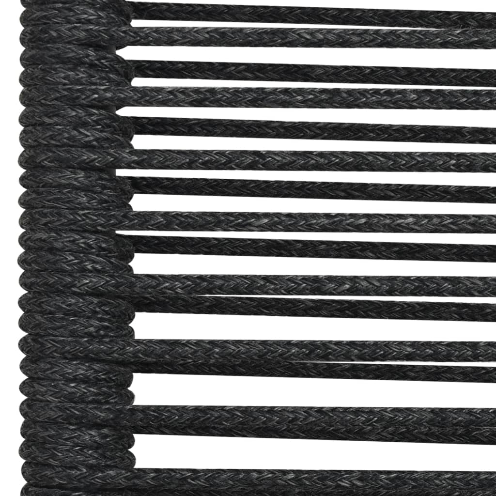 Outdoor furniture set, 5 pieces, black, rope and steel