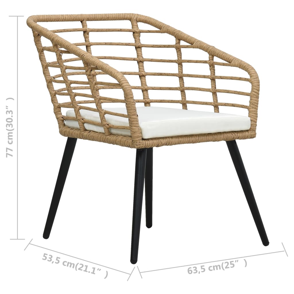 Set mobilier de bistro, 3 piese, stejar, poliratan