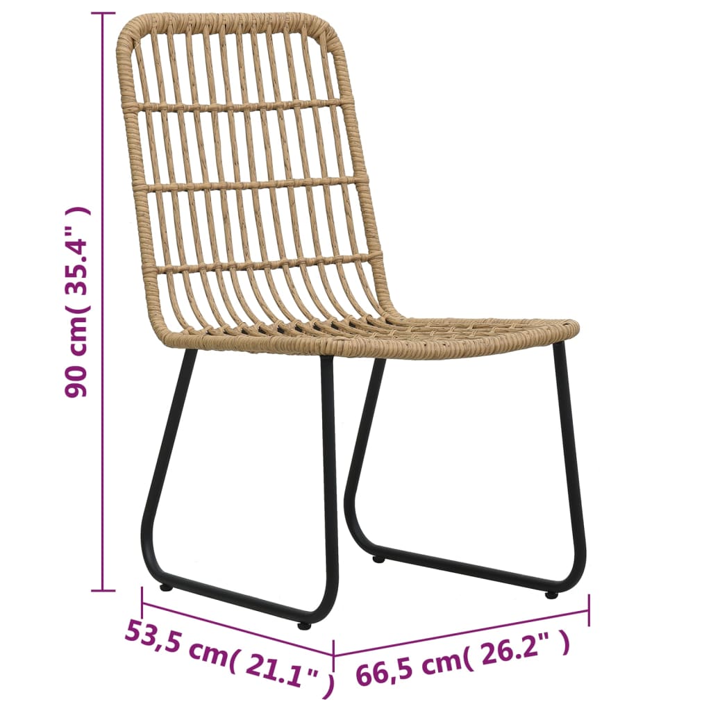 Set mobilier de bistro, 3 piese, stejar, poliratan