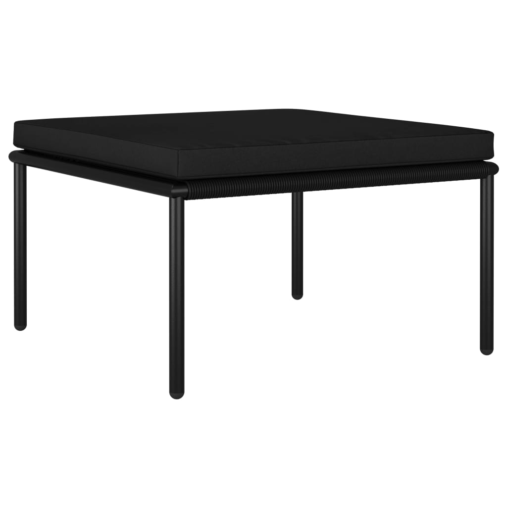 Set mobilier de grădină cu perne, 6 piese, negru, PVC