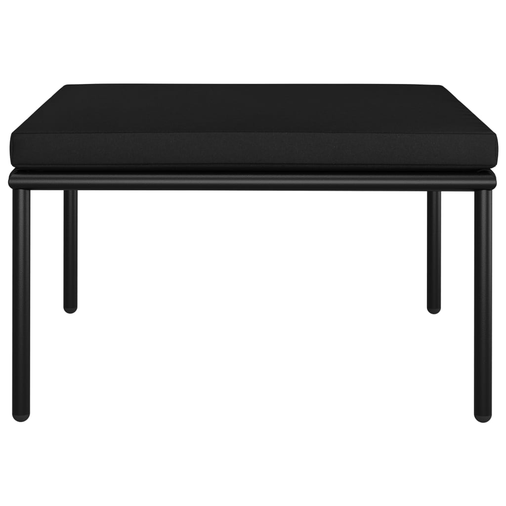 Set mobilier de grădină cu perne, 6 piese, negru, PVC