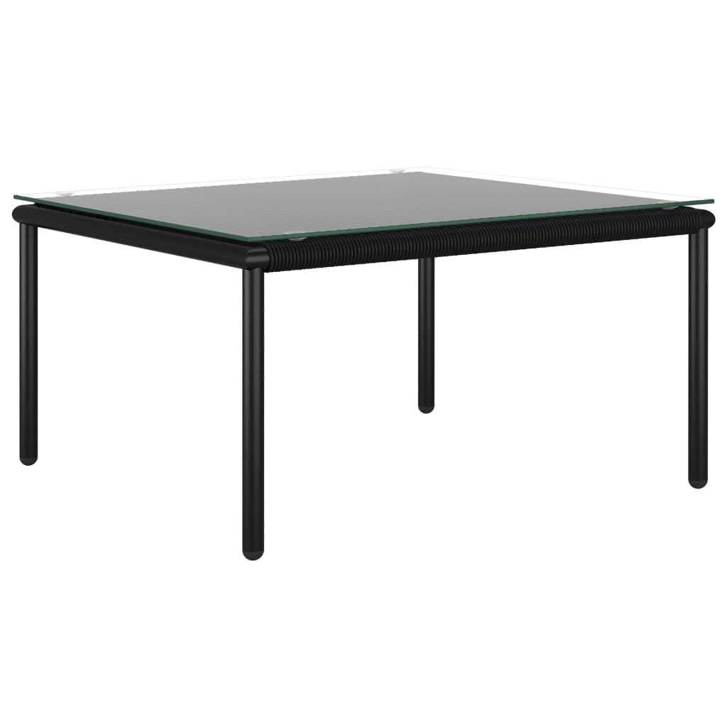 Set mobilier de grădină cu perne, 6 piese, negru, PVC