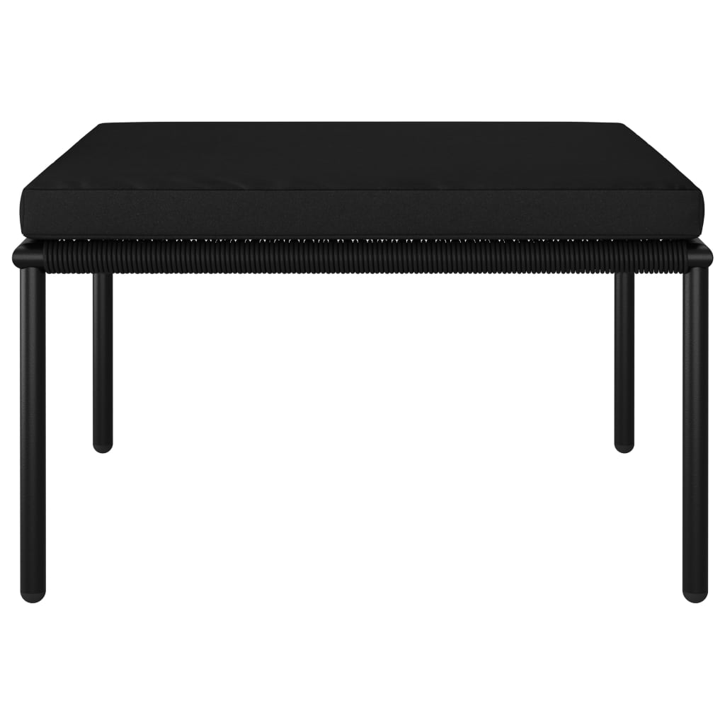 Set mobilier de grădină cu perne, 8 piese, negru, PVC