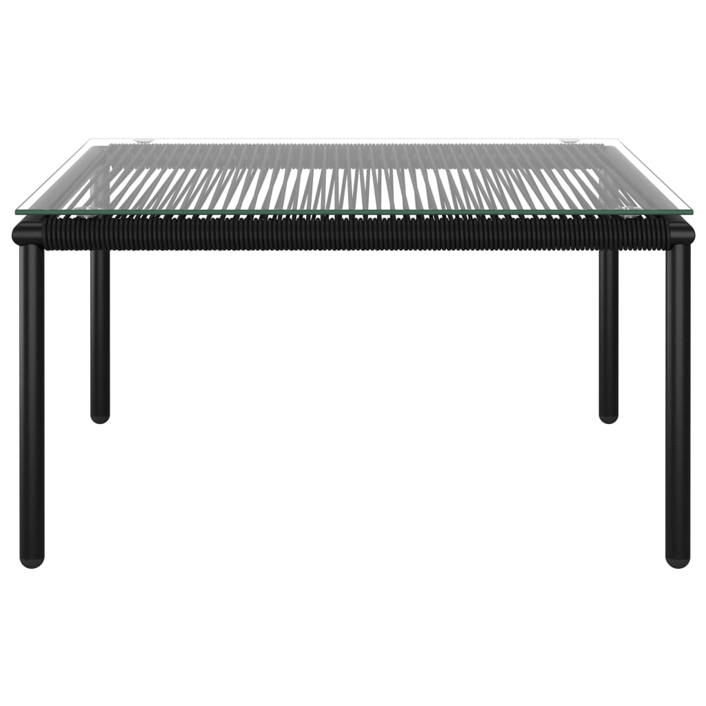 Set mobilier de grădină cu perne, 8 piese, negru, PVC