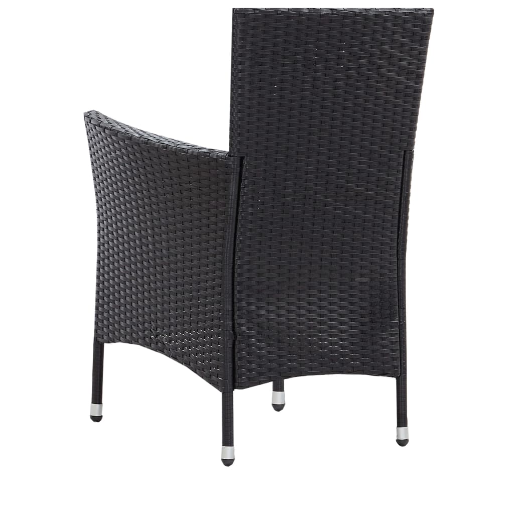 Set de mobilier de exterior, 5 piese, negru, poliratan