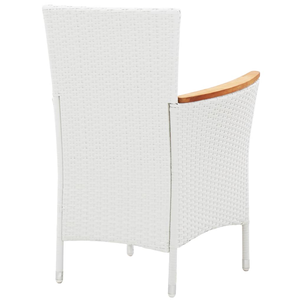 Garden furniture set, 9 pieces, white, polyrattan