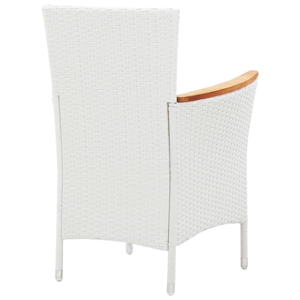 Garden furniture set, 5 pieces, white, polyrattan