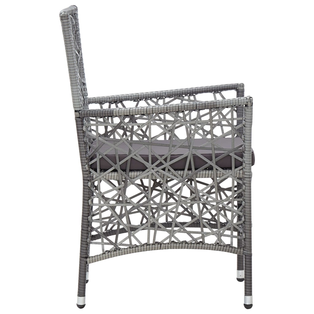 Garden furniture set, 9 pieces, grey, polyrattan