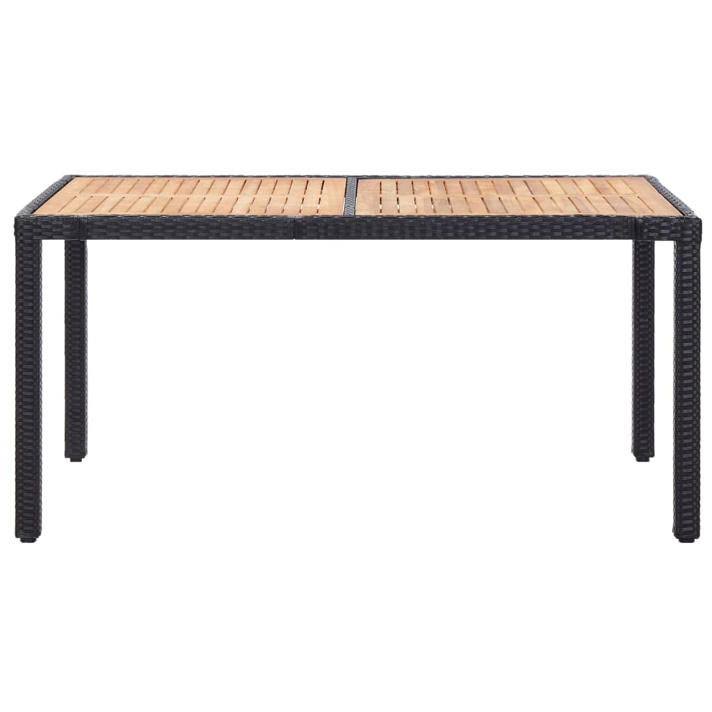 Set mobilier de exterior cu perne, 7 piese, negru, poliratan