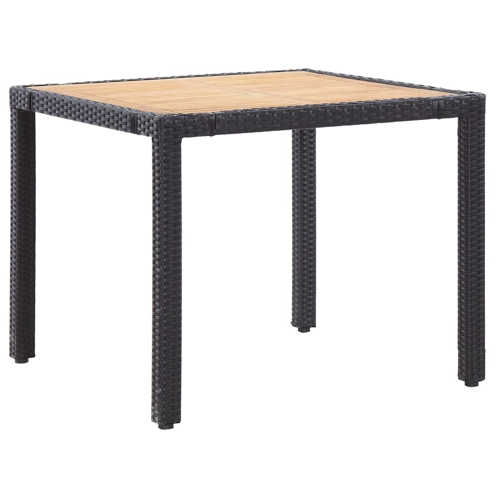 Set mobilier de exterior cu perne, 5 piese, negru, poliratan