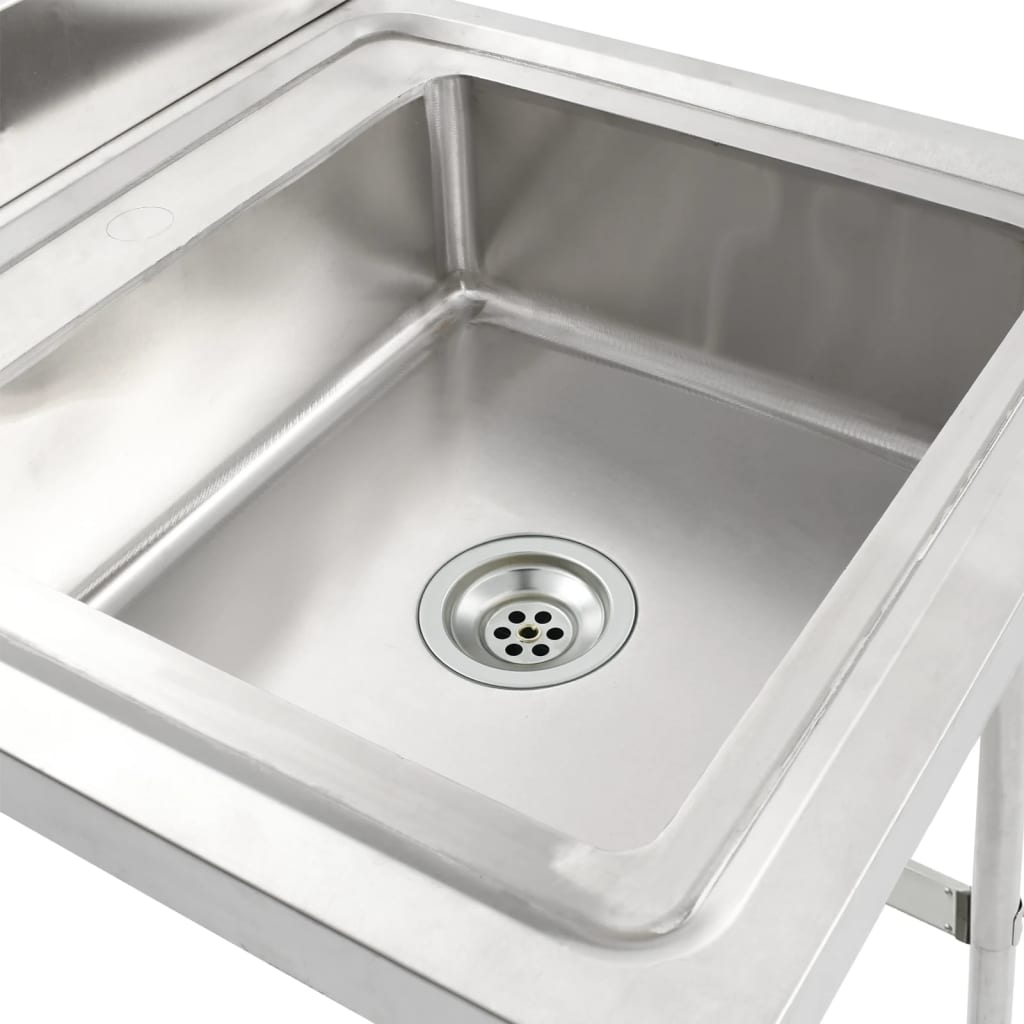 Kitchen sink with one bowl, stainless steel