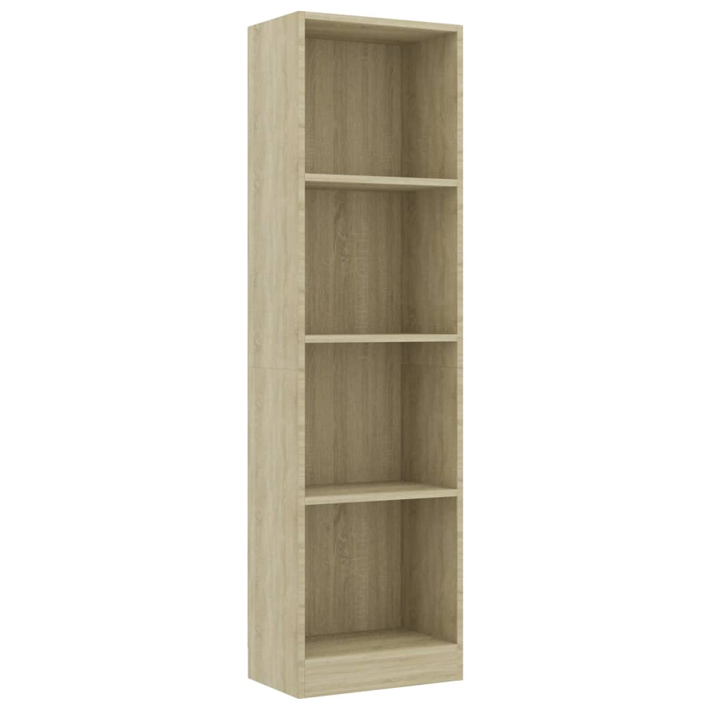 Bibliotecă 4 rafturi stejar sonoma 40x24x142 cm, lemn prelucrat