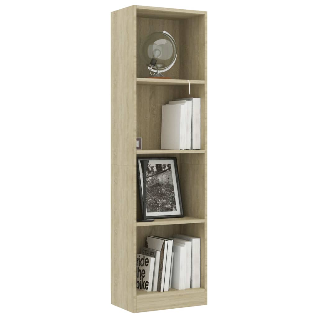 Bibliotecă 4 rafturi stejar sonoma 40x24x142 cm, lemn prelucrat