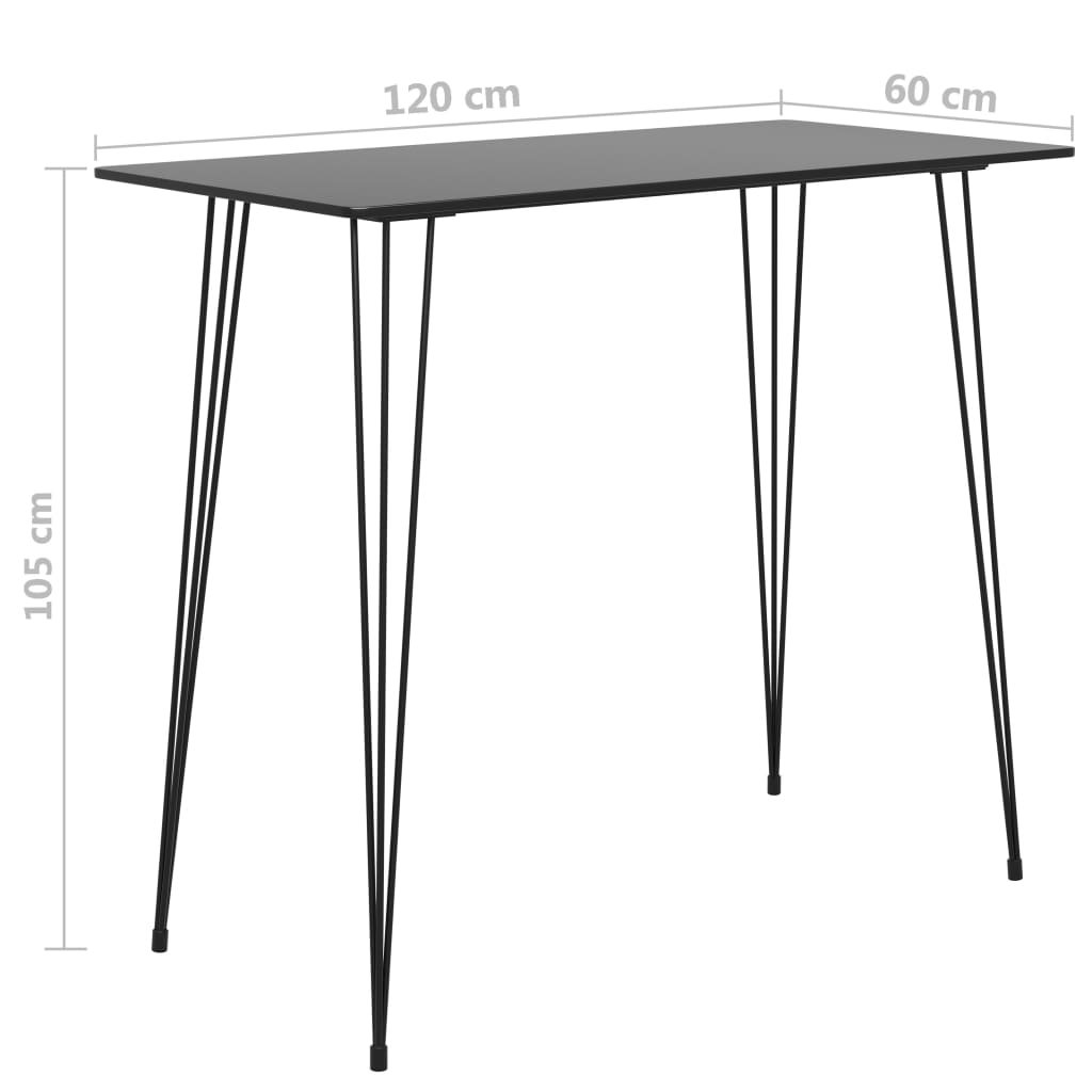 Bar table, black, 120 x 60 x 105 cm