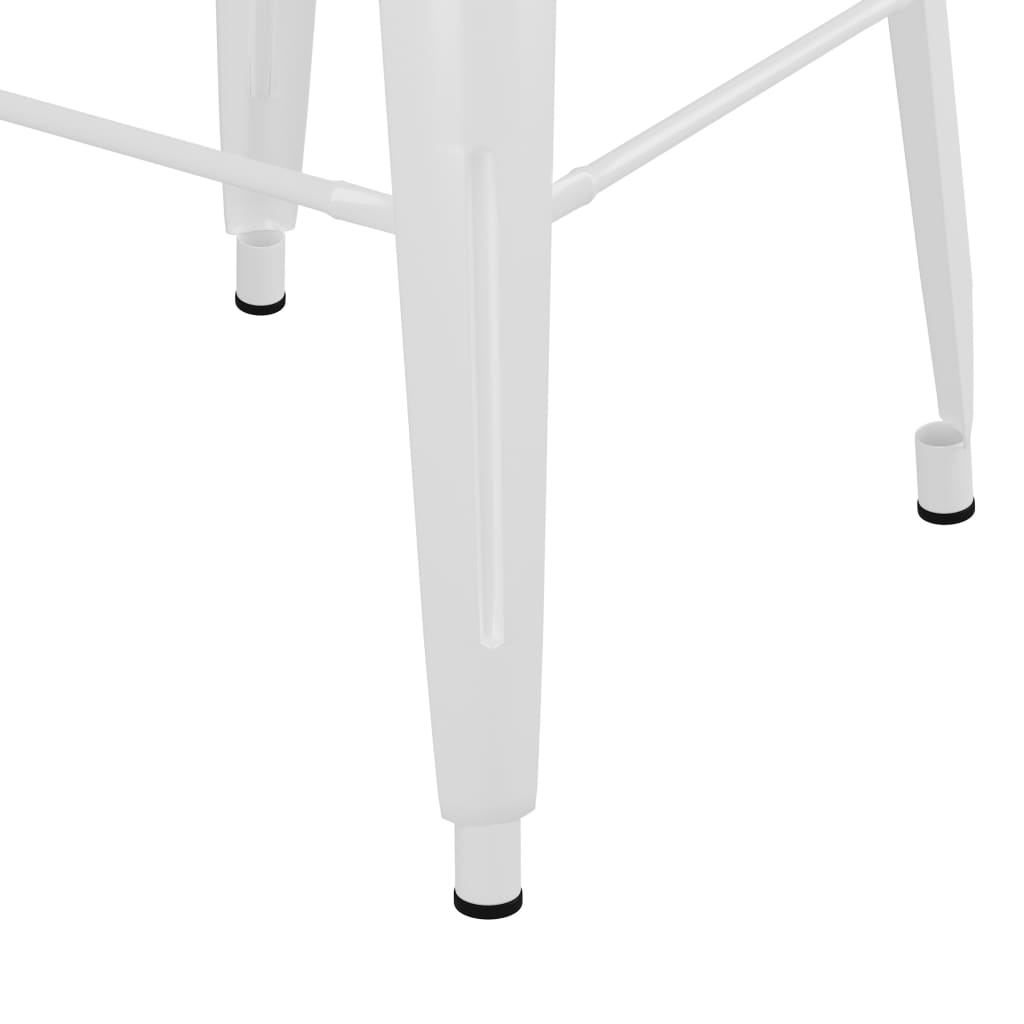 Stackable bar stools, 2 pcs., white, metal