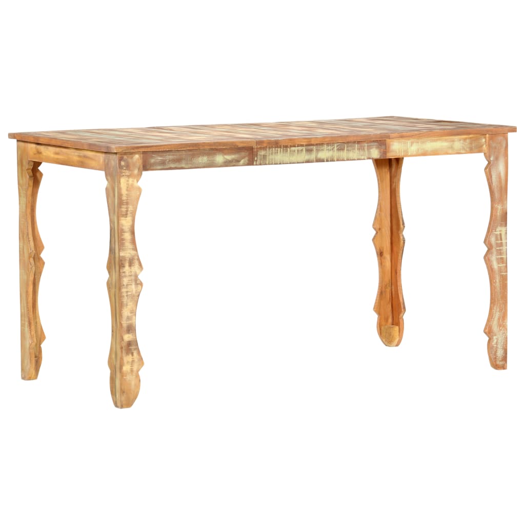 Kitchen table, 140 x 70 x 76 cm, solid recycled wood