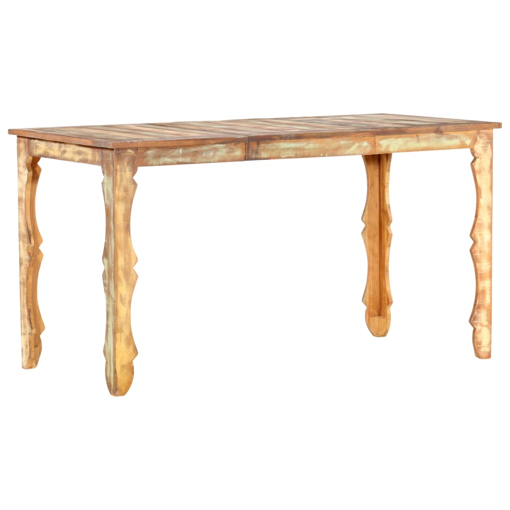 Kitchen table, 140 x 70 x 76 cm, solid recycled wood