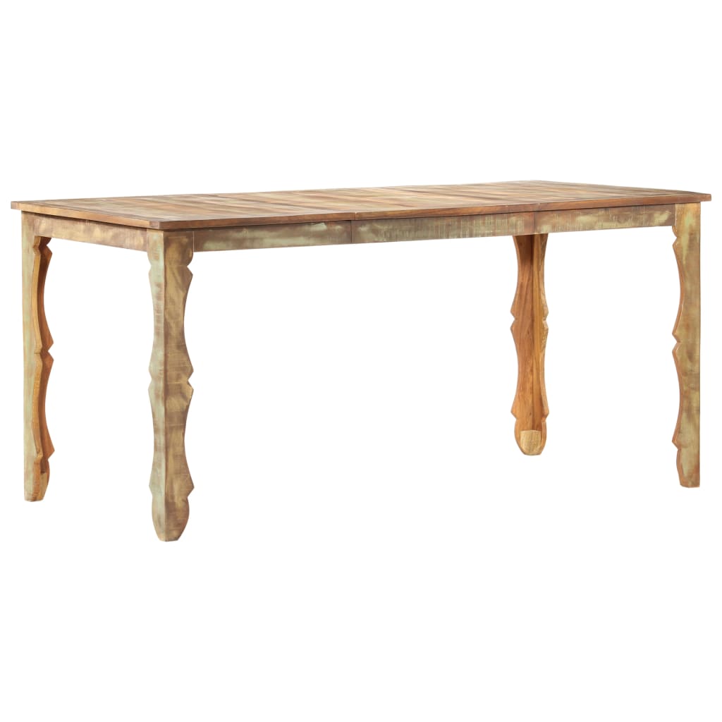 Kitchen table, 160 x 80 x 76 cm, solid recycled wood