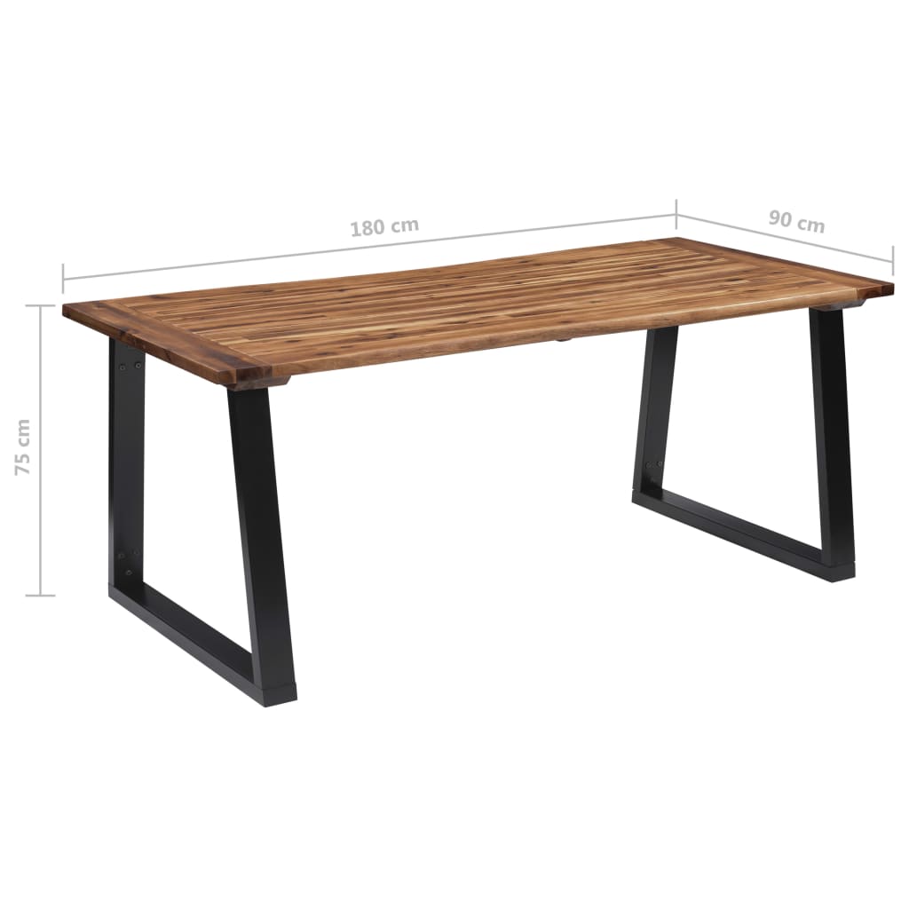 Kitchen table, 180 x 90 cm, solid acacia wood