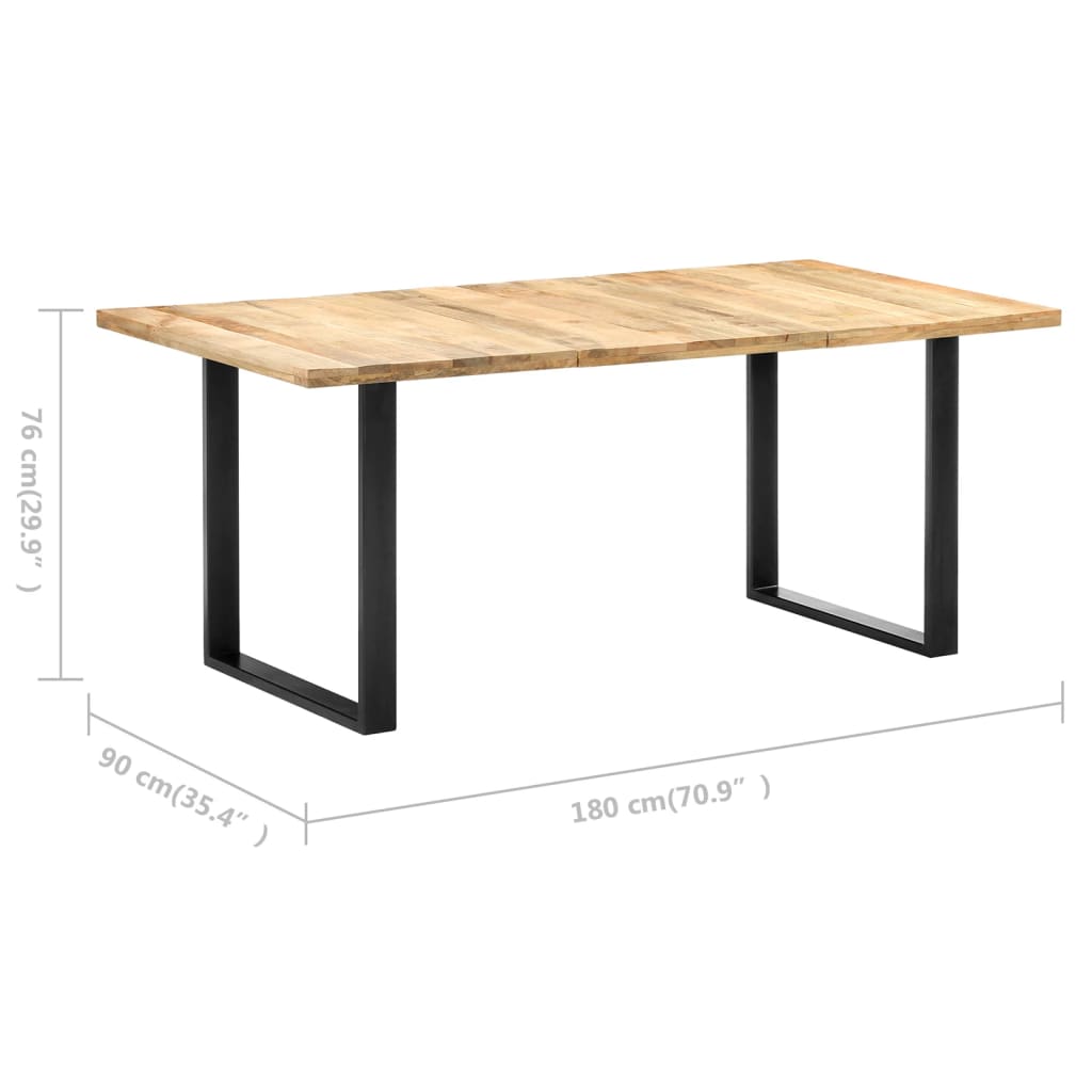 Kitchen table, 180 x 90 x 76 cm, solid mango wood