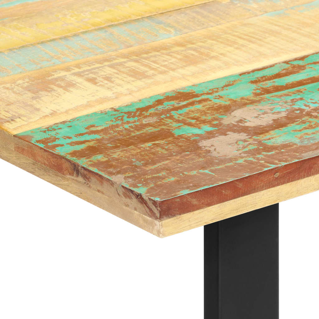 Kitchen table, 140 x 70 x 76 cm, solid recycled wood