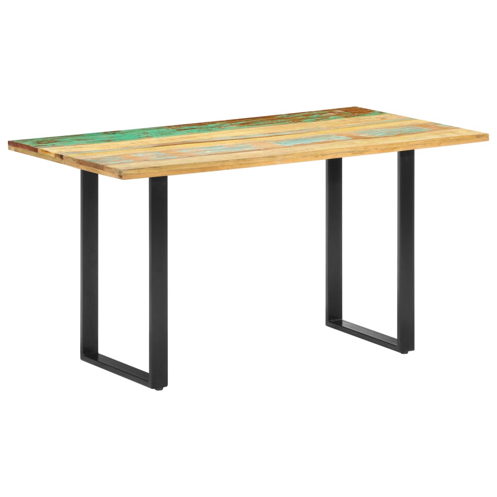 Kitchen table, 140 x 70 x 76 cm, solid recycled wood