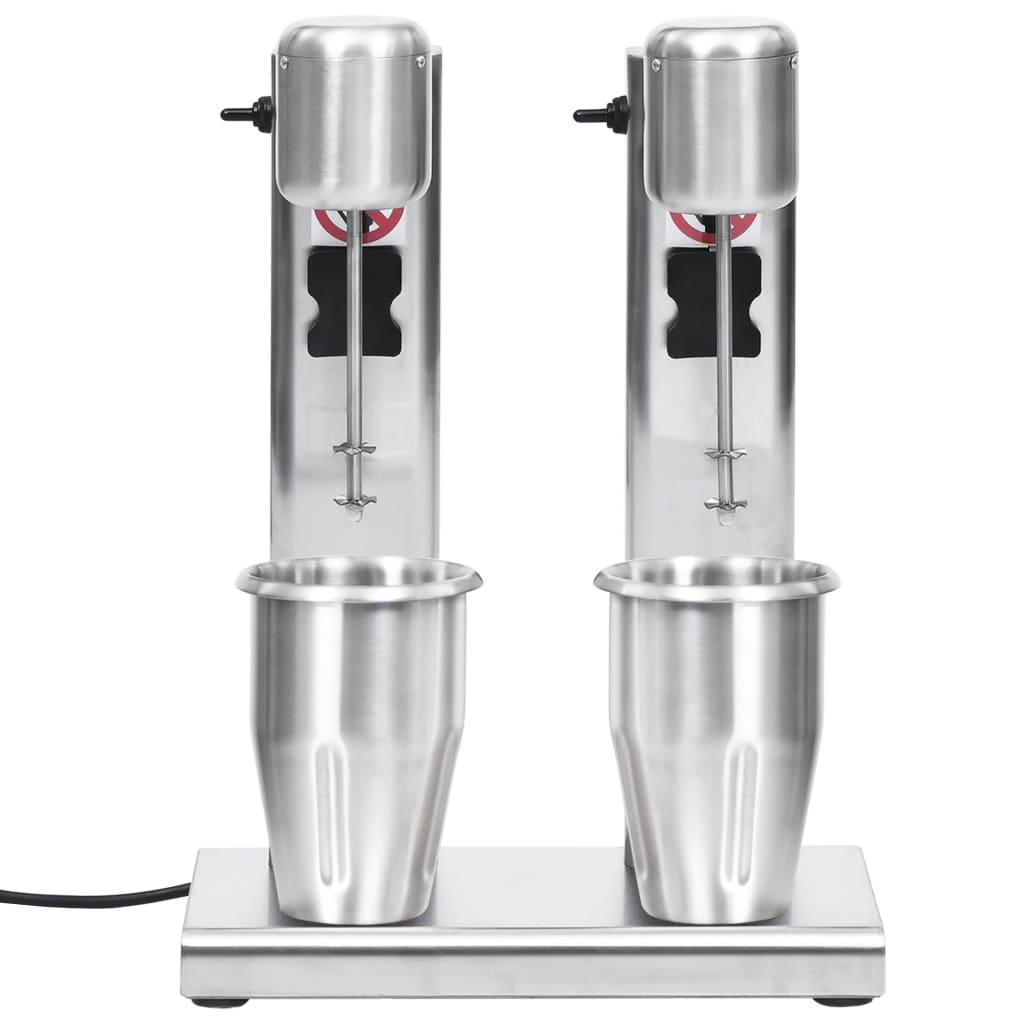 Milkshake mixer with 2 bowls, stainless steel, 2 L