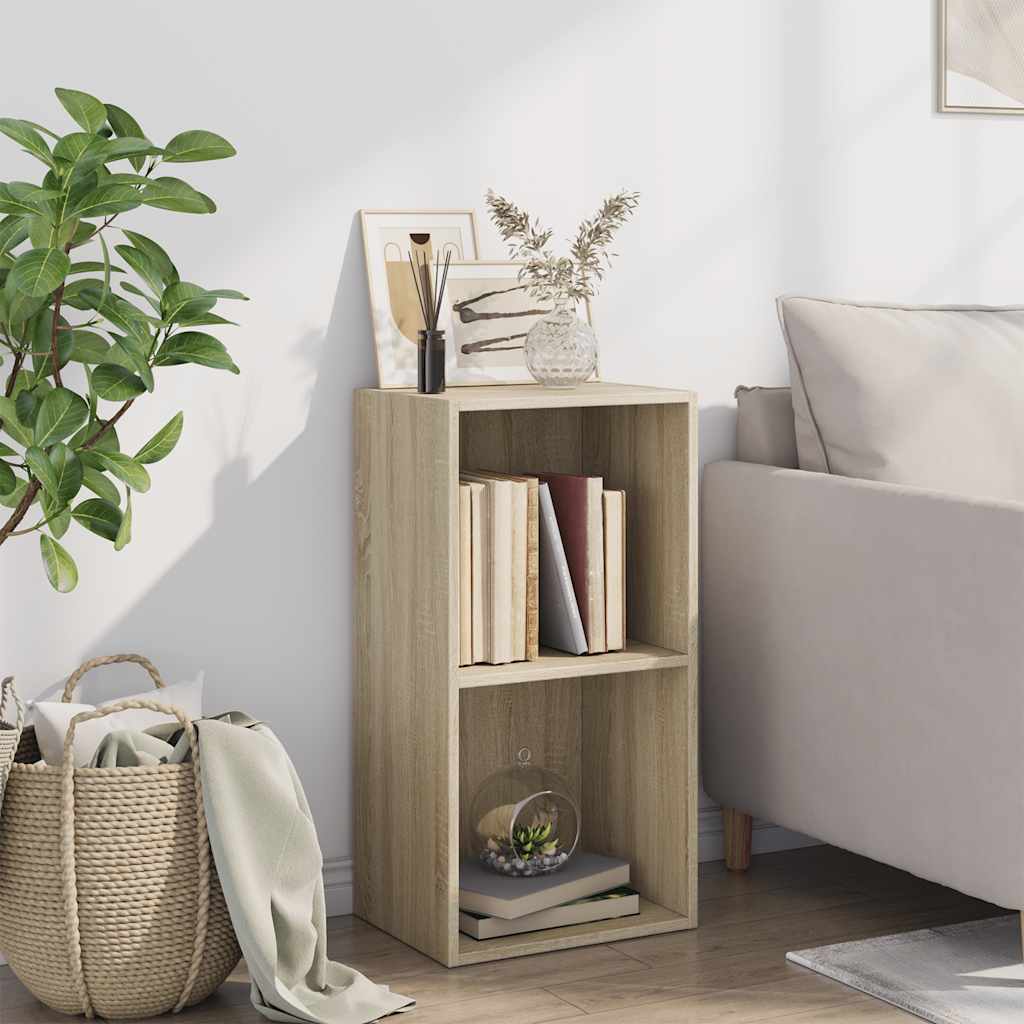 Bookcase 2 shelves sonoma oak 40x30x76.5 cm processed wood