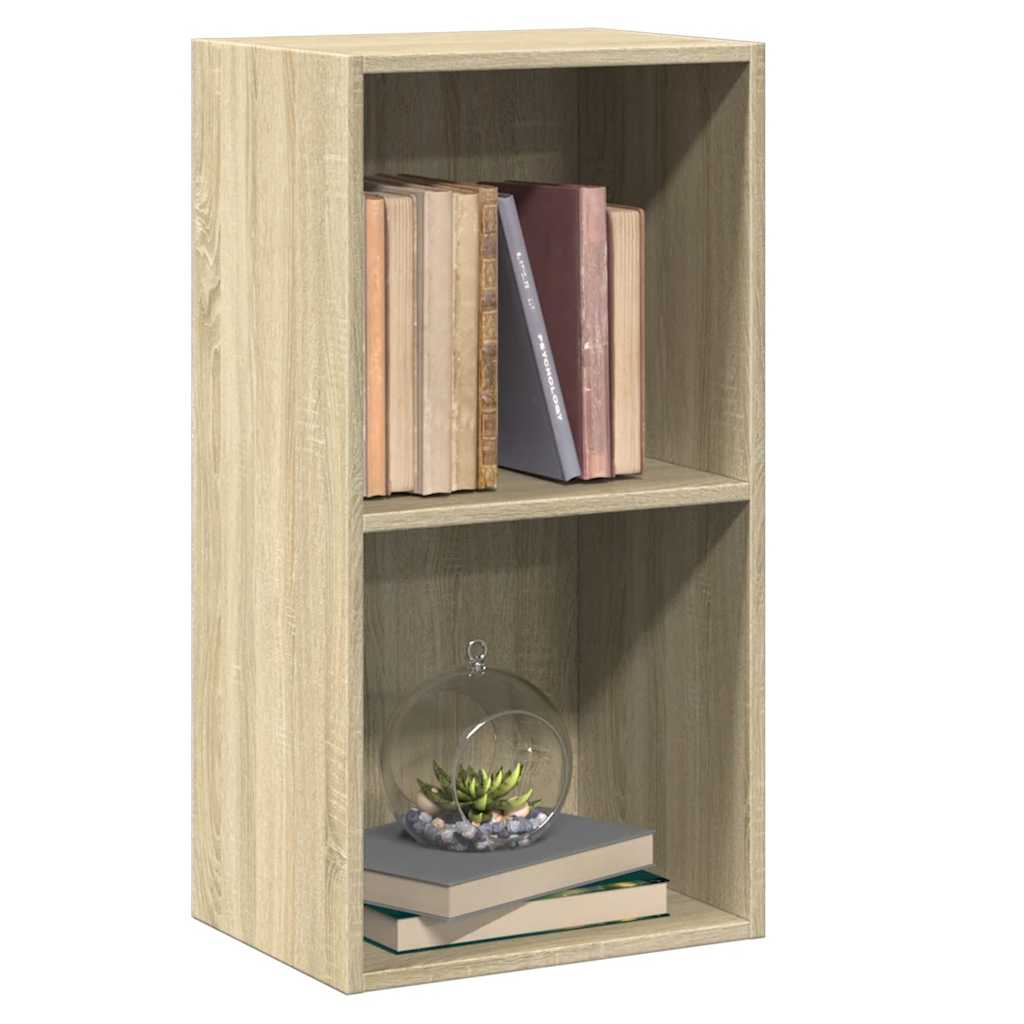 Bookcase 2 shelves sonoma oak 40x30x76.5 cm processed wood